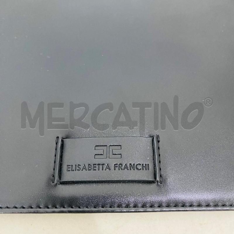 POCHETTE ELISABETTA FRANCHI NERA ZIP DORATA PERSONALIZZATA  | Mercatino dell'Usato Lago patria - giugliano in c. 2
