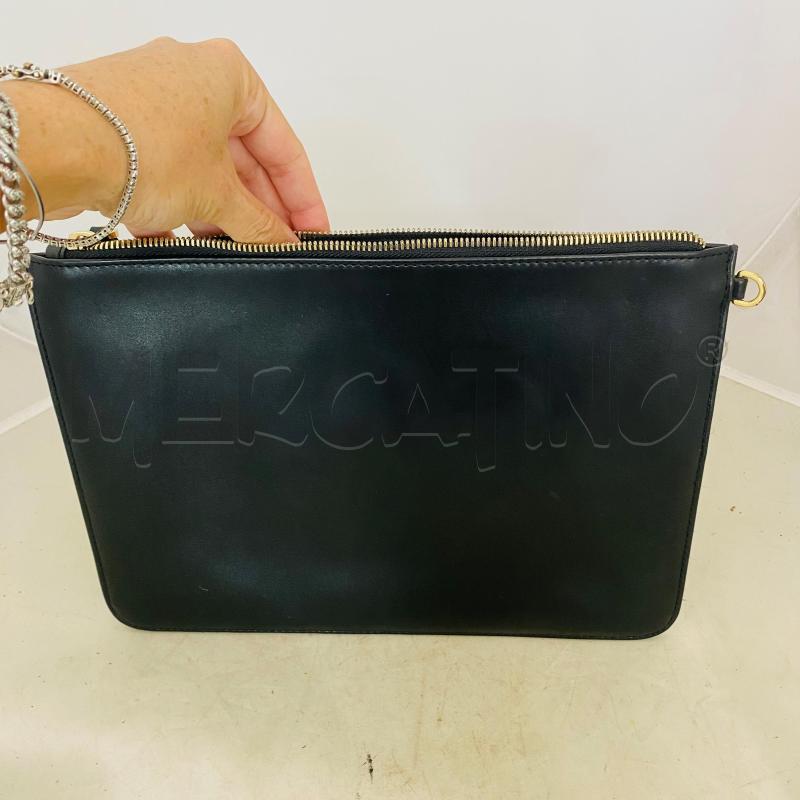 POCHETTE ELISABETTA FRANCHI NERA ZIP DORATA PERSONALIZZATA  | Mercatino dell'Usato Lago patria - giugliano in c. 5