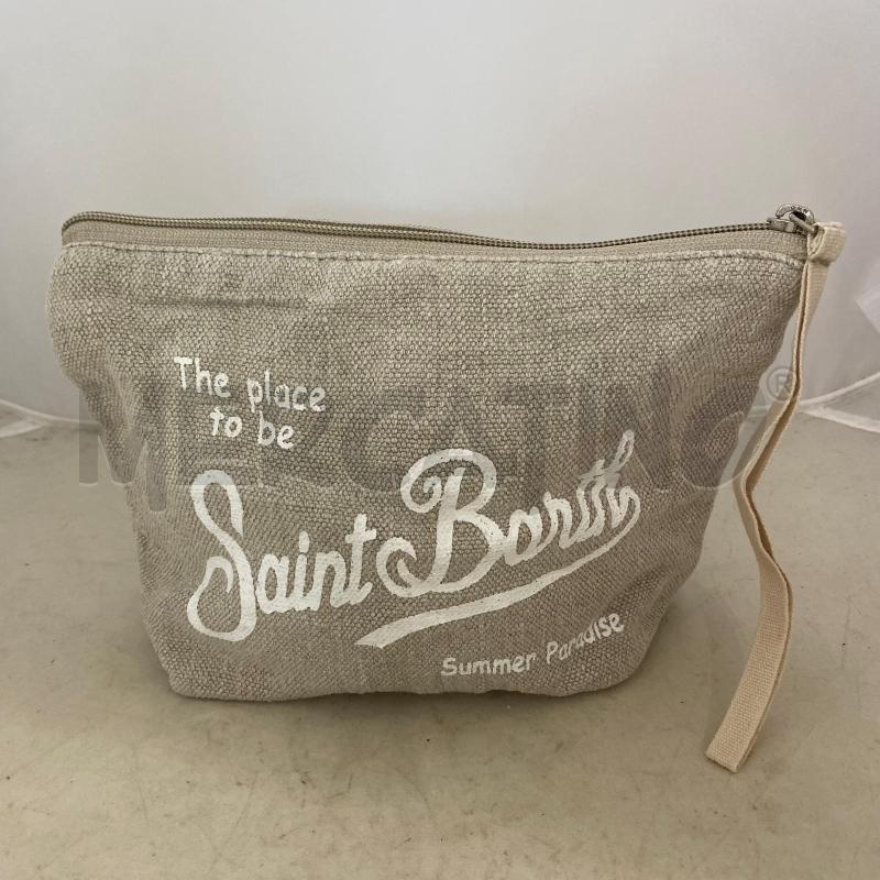 POCHETTE SAINT BARTH LINO SCRITTA BIANCA | Mercatino dell'Usato Lago patria - giugliano in c. 2