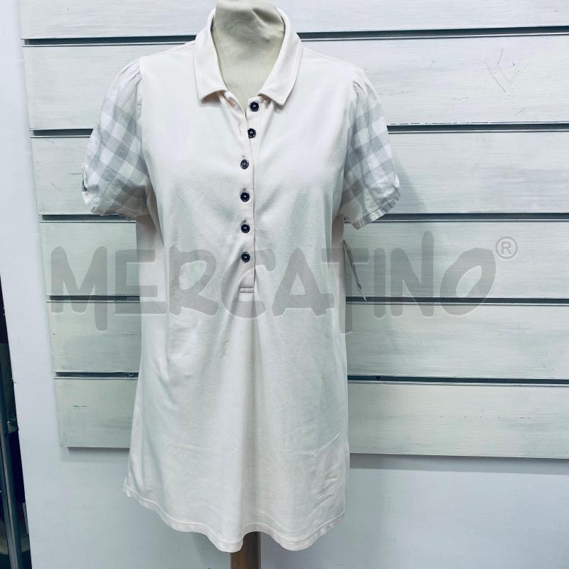POLO DONNA BURBERRY ROSA MANICA PALLONCINO STAMPA | Mercatino dell'Usato Lago patria - giugliano in c. 1