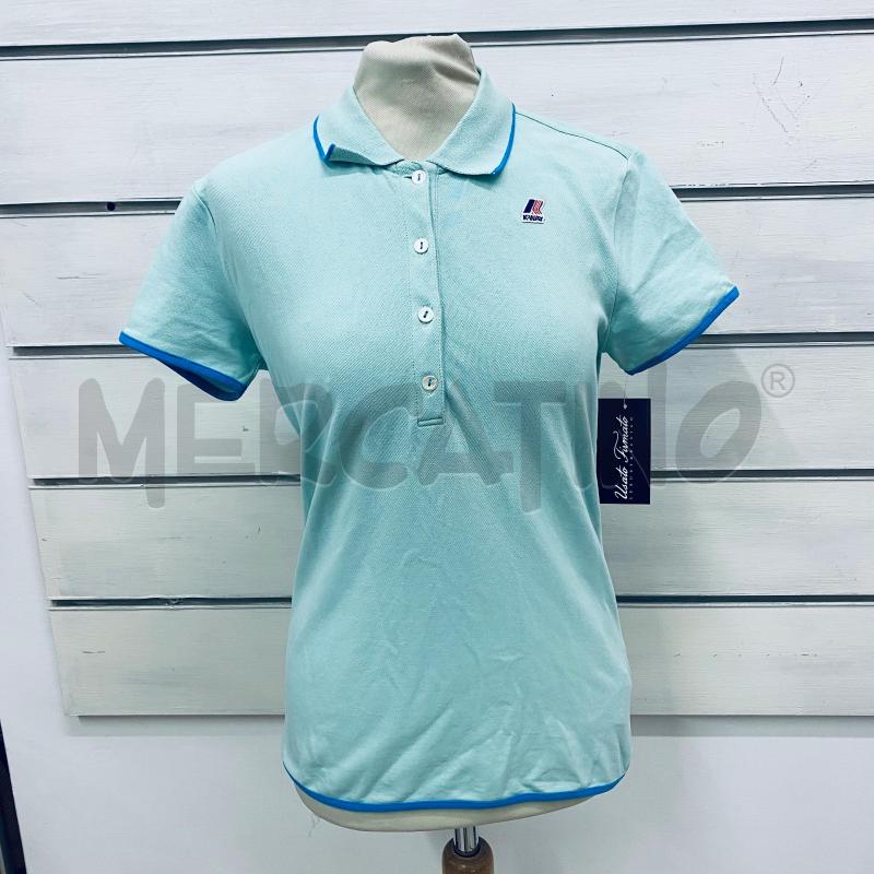 POLO DONNA KWAY VERDE ACQUA PROFILO AZZURRO | Mercatino dell'Usato Lago patria - giugliano in c. 4