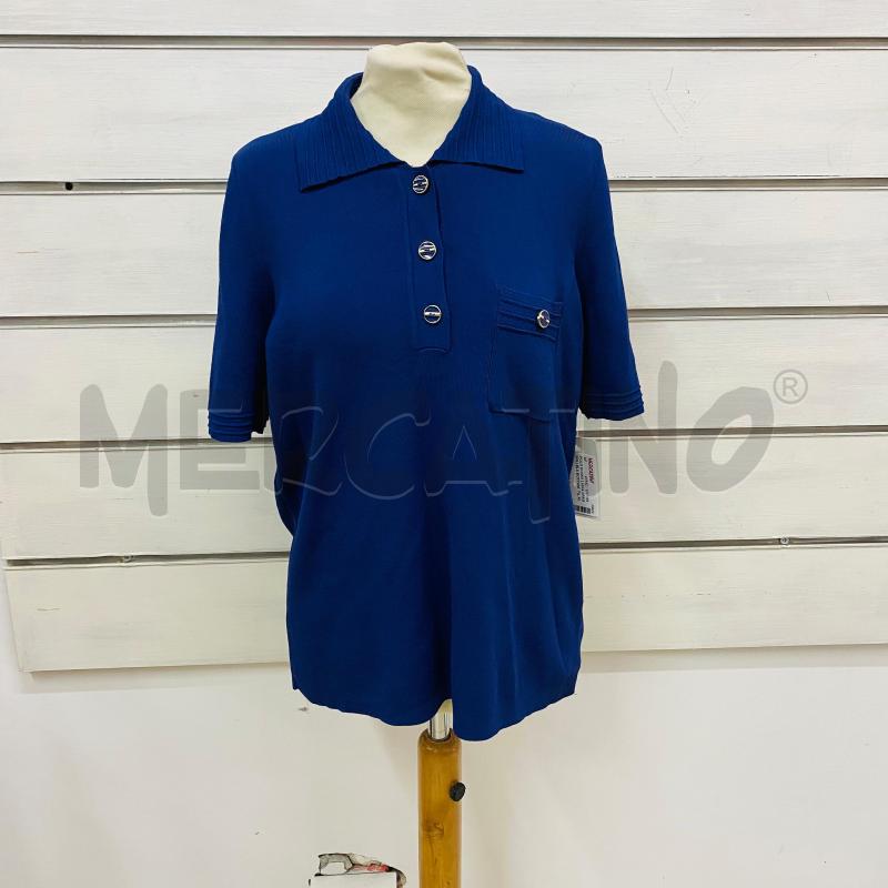 POLO DONNA LUISA SPAGNOLI BLU BOTTONI TASCHINO  | Mercatino dell'Usato Lago patria - giugliano in c. 1