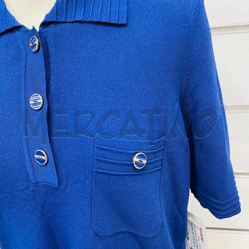 POLO DONNA LUISA SPAGNOLI BLU BOTTONI TASCHINO  | Mercatino dell'Usato Lago patria - giugliano in c. 2