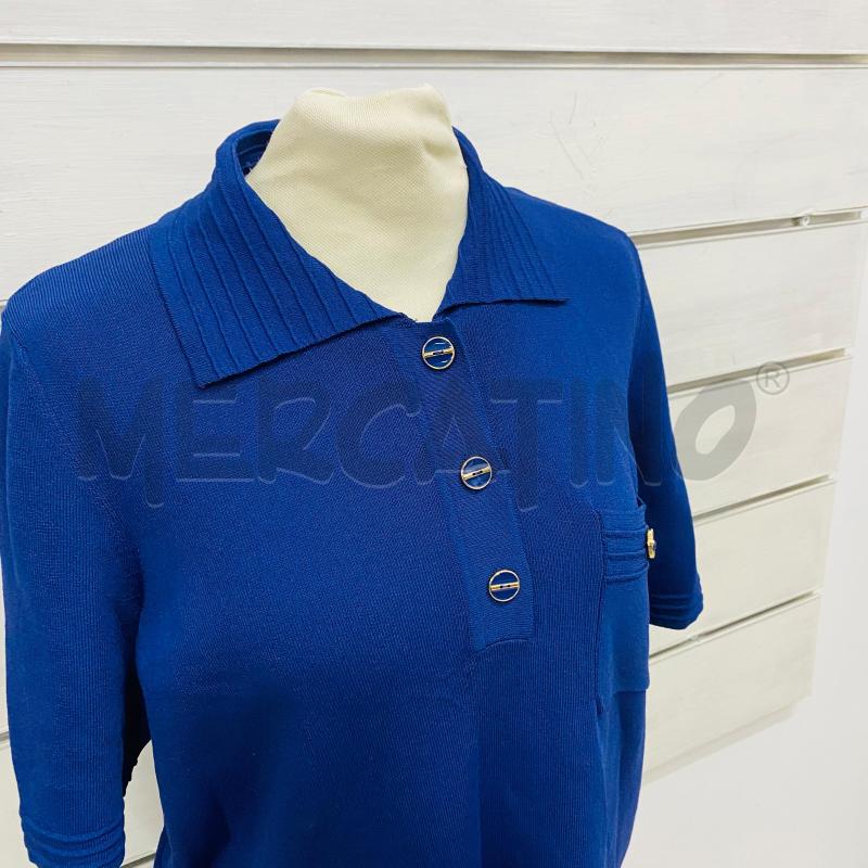 POLO DONNA LUISA SPAGNOLI BLU BOTTONI TASCHINO  | Mercatino dell'Usato Lago patria - giugliano in c. 3