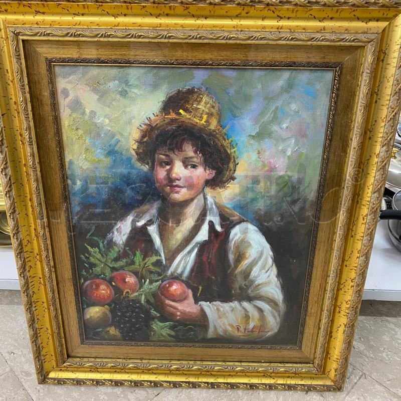 QUADRO CORNICE DORATA VOLTO BAMBINO  | Mercatino dell'Usato Lago patria - giugliano in c. 1