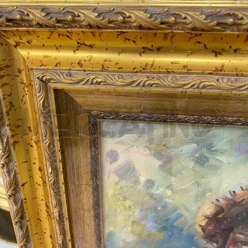 QUADRO CORNICE DORATA VOLTO BAMBINO  | Mercatino dell'Usato Lago patria - giugliano in c. 4