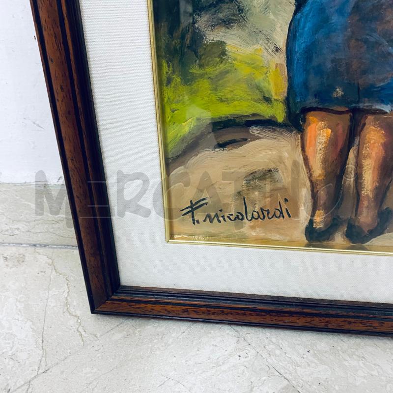 QUADRO F.NICOLARDI DUE DONNE CON UN BIMBO CORNICE LEGNO | Mercatino dell'Usato Lago patria - giugliano in c. 2