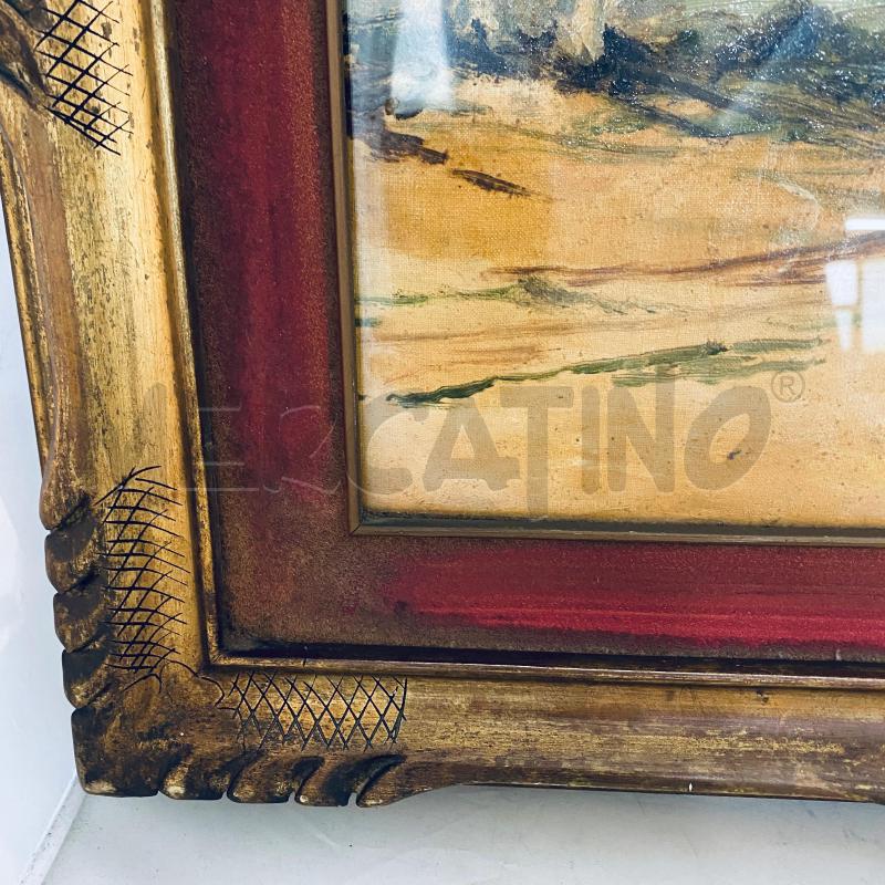 QUADRO RAPPRESENTAZIONE EQUINA CORNICE DORATA | Mercatino dell'Usato Lago patria - giugliano in c. 2