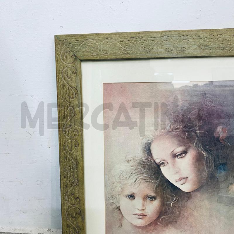 QUADRO SEBASTIANELLI DUE DONNE CORNICE VERDE | Mercatino dell'Usato Lago patria - giugliano in c. 2
