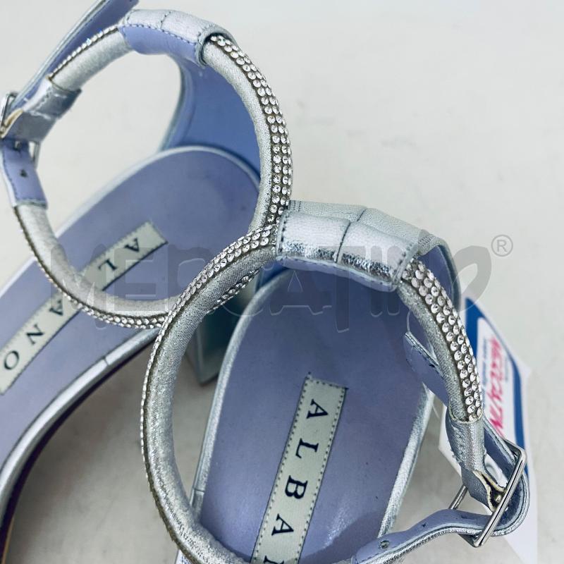 SANDALI DONNA ALBANO GIOIELLO ARGENTATI STRASS NODO  | Mercatino dell'Usato Lago patria - giugliano in c. 4