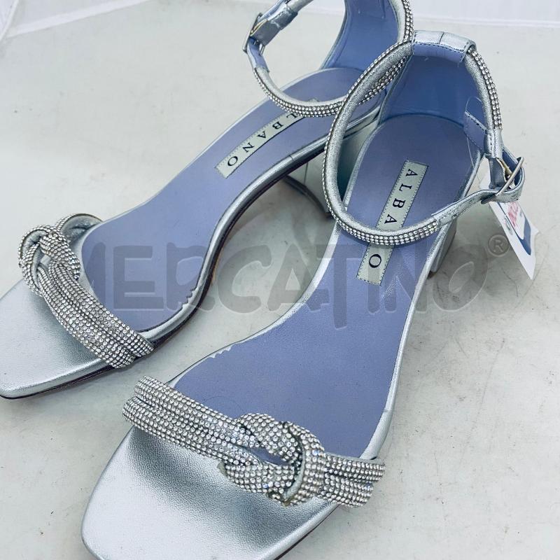 SANDALI DONNA ALBANO GIOIELLO ARGENTATI STRASS NODO  | Mercatino dell'Usato Lago patria - giugliano in c. 5