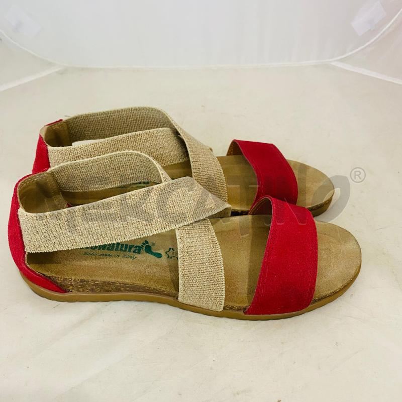 SANDALI DONNA BIONATURAVERA PELLE ROSSO BEIGE | Mercatino dell'Usato Lago patria - giugliano in c. 2