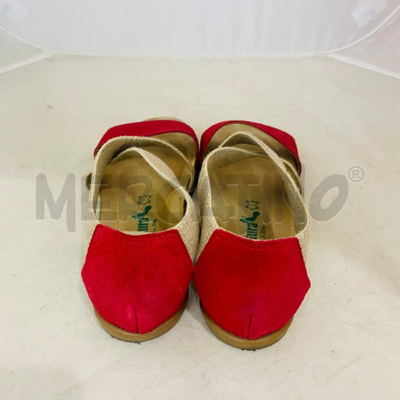 SANDALI DONNA BIONATURAVERA PELLE ROSSO BEIGE | Mercatino dell'Usato Lago patria - giugliano in c. 3