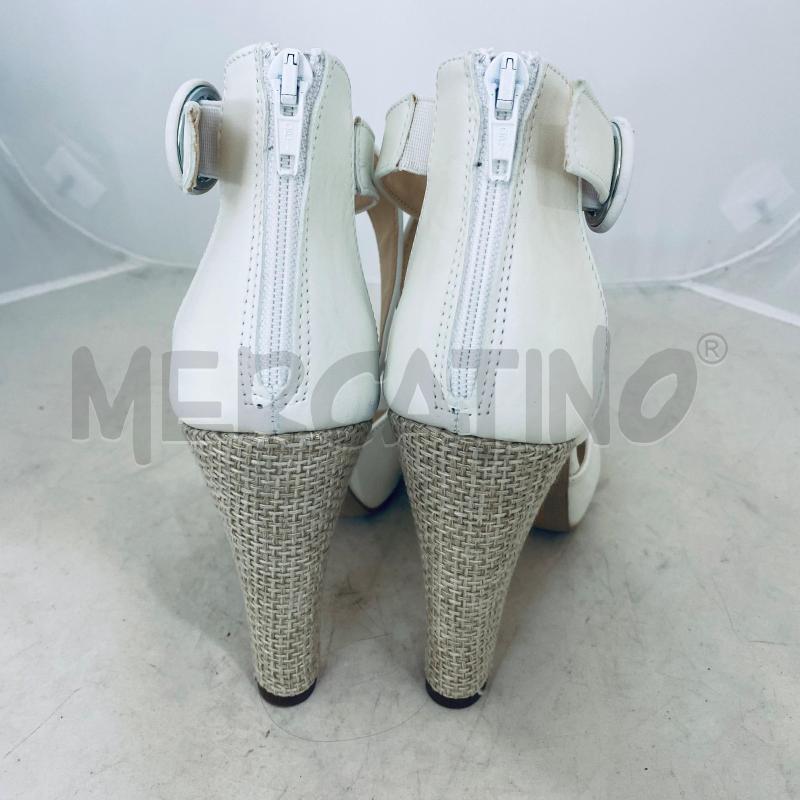 SANDALI DONNA CARLA SARCHEZ PELLE PANNA TACCO PAGLIA FIBIA TONDA | Mercatino dell'Usato Lago patria - giugliano in c. 4
