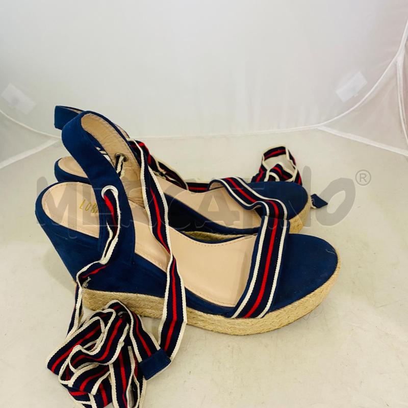 SANDALI DONNA LORA FERRES SUOLA CORDA BLU LACCIO ROSSO BLU | Mercatino dell'Usato Lago patria - giugliano in c. 3