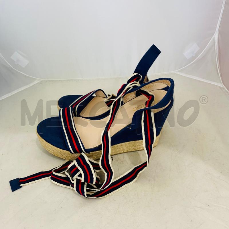 SANDALI DONNA LORA FERRES SUOLA CORDA BLU LACCIO ROSSO BLU | Mercatino dell'Usato Lago patria - giugliano in c. 5