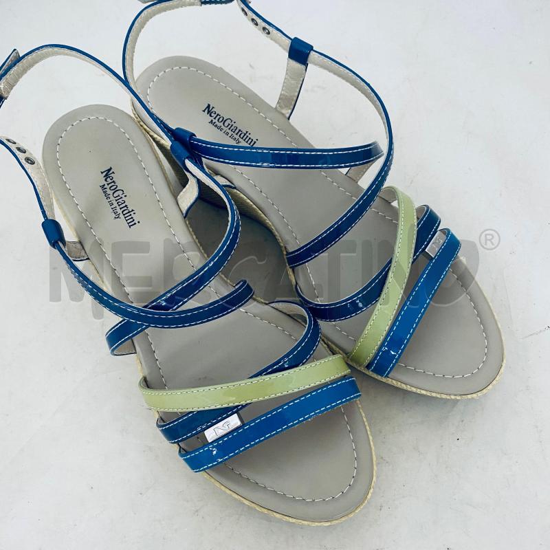 SANDALI DONNA NERO GIARDINI LACCETTI BLU VERDE | Mercatino dell'Usato Lago patria - giugliano in c. 2