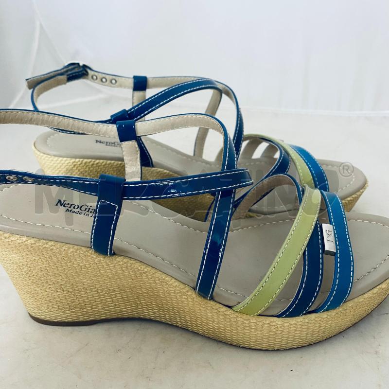 SANDALI DONNA NERO GIARDINI LACCETTI BLU VERDE | Mercatino dell'Usato Lago patria - giugliano in c. 4