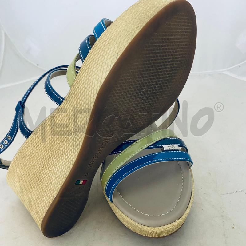 SANDALI DONNA NERO GIARDINI LACCETTI BLU VERDE | Mercatino dell'Usato Lago patria - giugliano in c. 5
