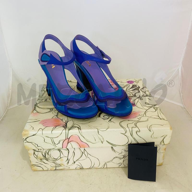 SANDALI DONNA PRADA PELLE TURCHESE VIOLA  | Mercatino dell'Usato Lago patria - giugliano in c. 1