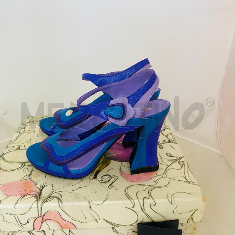 SANDALI DONNA PRADA PELLE TURCHESE VIOLA  | Mercatino dell'Usato Lago patria - giugliano in c. 4