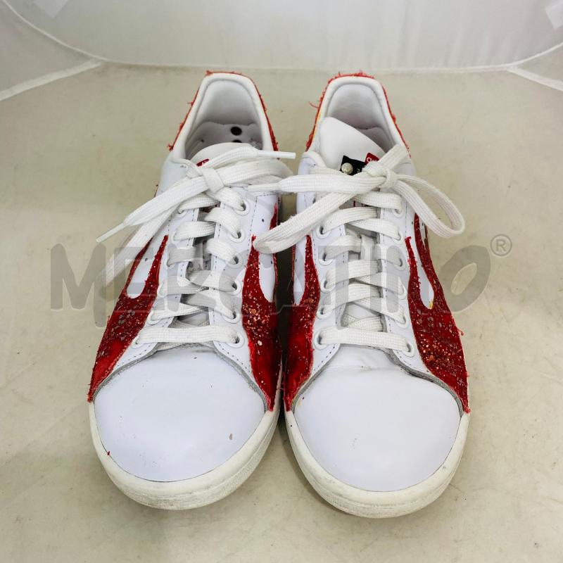 SCARPE DONNA ADIDAS STAN SMITH BIANCHE FIAMMA ROSSI | Mercatino dell'Usato Lago patria - giugliano in c. 2