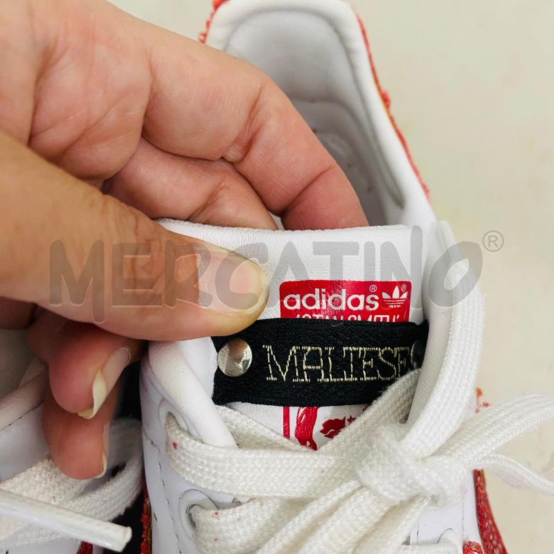 SCARPE DONNA ADIDAS STAN SMITH BIANCHE FIAMMA ROSSI | Mercatino dell'Usato Lago patria - giugliano in c. 5