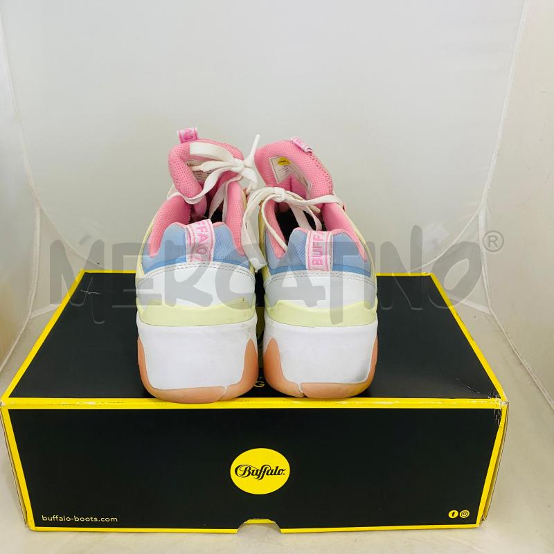 SCARPE DONNA BUFFALO BIANCHE PROFILO ROSA GIALLO PASTELLO  | Mercatino dell'Usato Lago patria - giugliano in c. 4