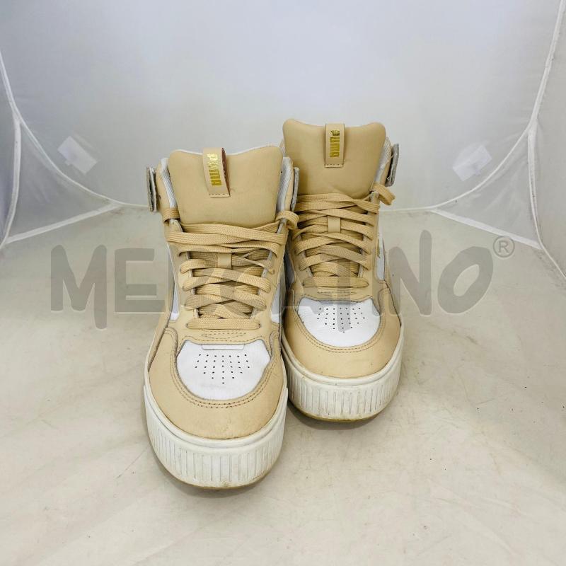 SCARPE DONNA PUMA ALTE BIEGE BIANCHE LOGO DORATO | Mercatino dell'Usato Lago patria - giugliano in c. 2