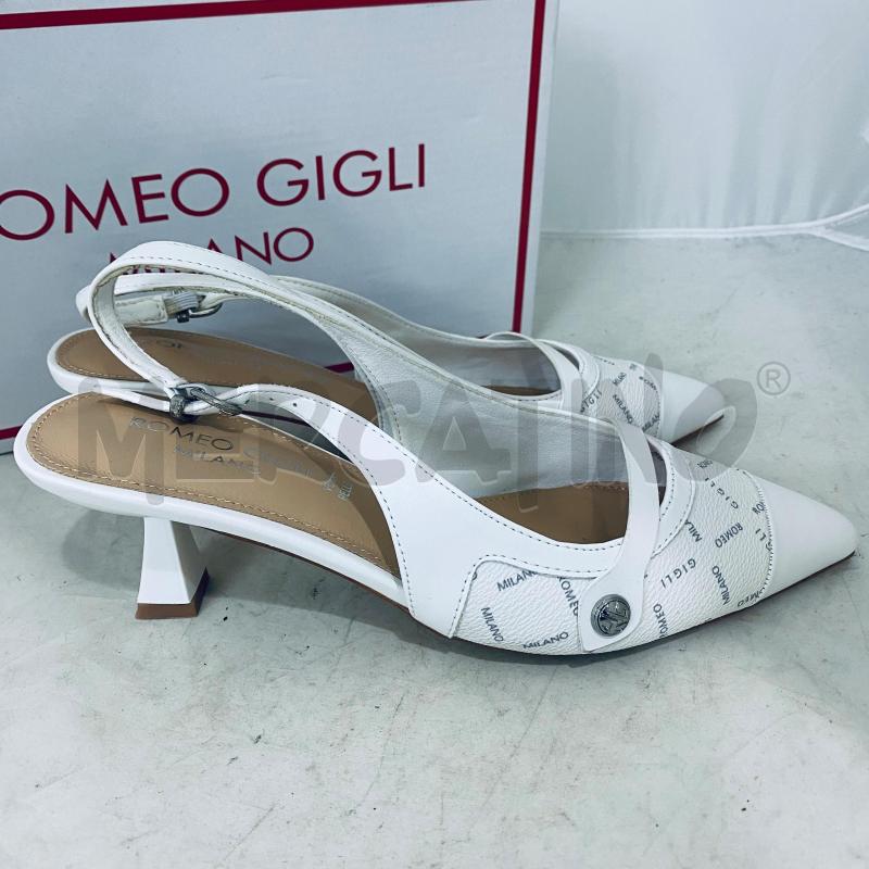 SCARPE DONNA ROMEO GIGLI BIANCHE VERA PELLE LOGO SCRITTA | Mercatino dell'Usato Lago patria - giugliano in c. 5