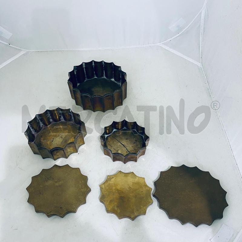 SCATOLE PZ. 3 METALLO DORATO DECORATIVE | Mercatino dell'Usato Lago patria - giugliano in c. 2