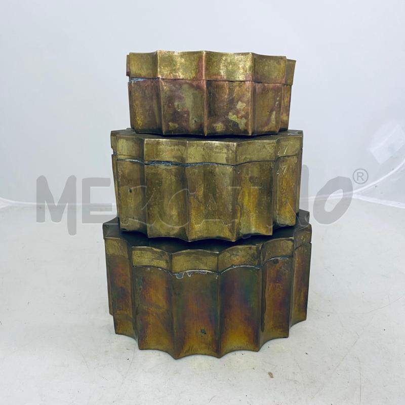 SCATOLE PZ. 3 METALLO DORATO DECORATIVE | Mercatino dell'Usato Lago patria - giugliano in c. 5