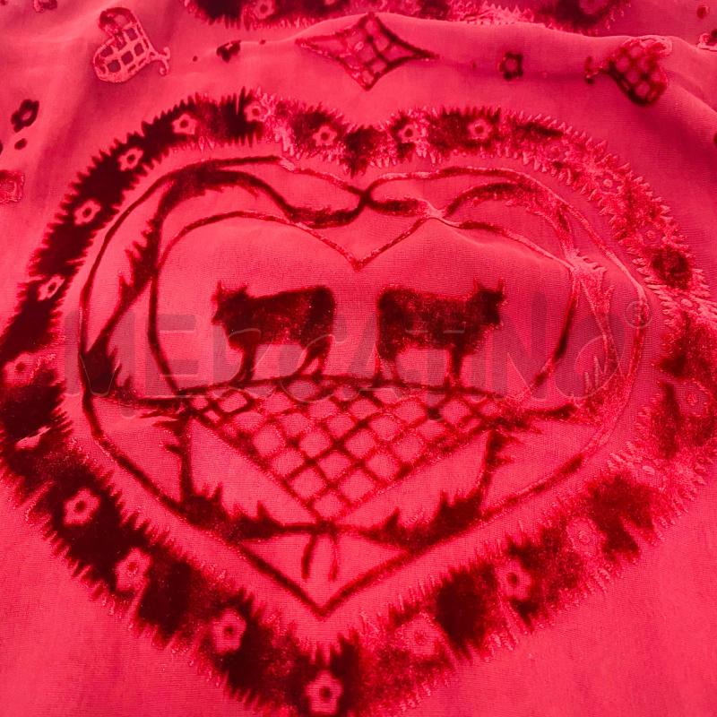 SCIARPA DONNA MOSCHINO SCARTELLINATA VELLUTO DISEGNI NATALIZI ROSSA | Mercatino dell'Usato Lago patria - giugliano in c. 4