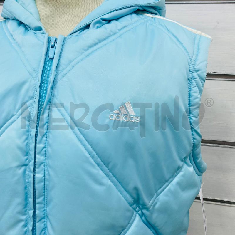 SMANICATO DONNA ADIDAS CELESTE RIGHE BIANCHE  | Mercatino dell'Usato Lago patria - giugliano in c. 2