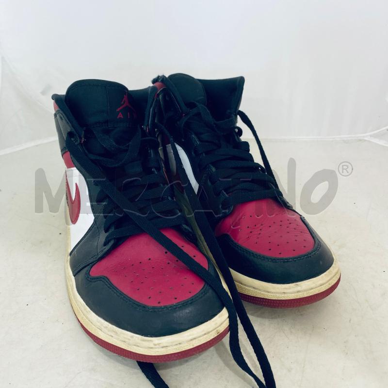 SNEAKERS DONNA JORDAN 1 MID NERO BIANCO BORGOGNA | Mercatino dell'Usato Lago patria - giugliano in c. 1