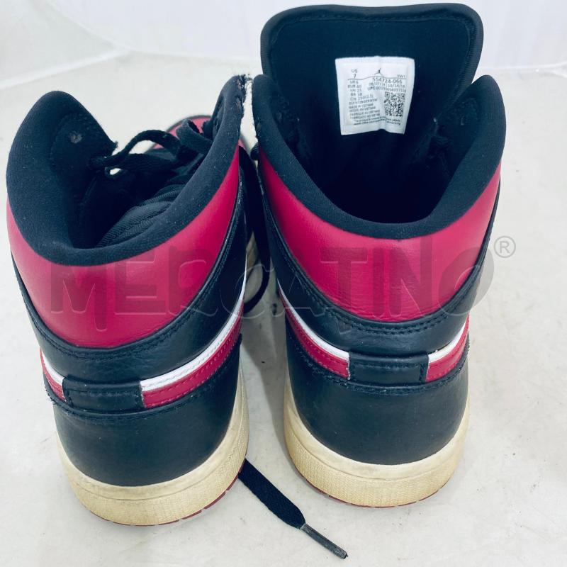 SNEAKERS DONNA JORDAN 1 MID NERO BIANCO BORGOGNA | Mercatino dell'Usato Lago patria - giugliano in c. 4