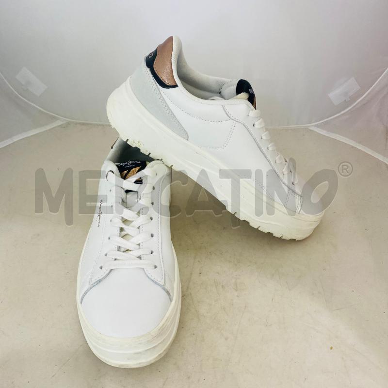 SNEAKERS DONNA PEPE JEANS BIANCHE PROFILO LUREX BRONZO | Mercatino dell'Usato Lago patria - giugliano in c. 1