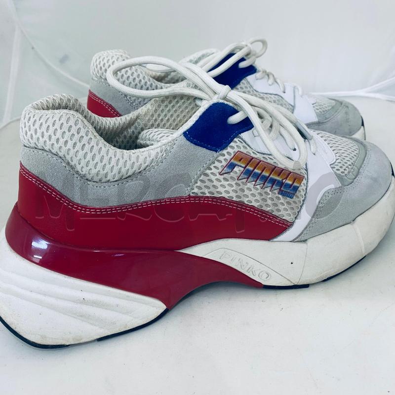 SNEAKERS DONNA PINKO GRIGIO BANDA ROSSO BLU | Mercatino dell'Usato Lago patria - giugliano in c. 2