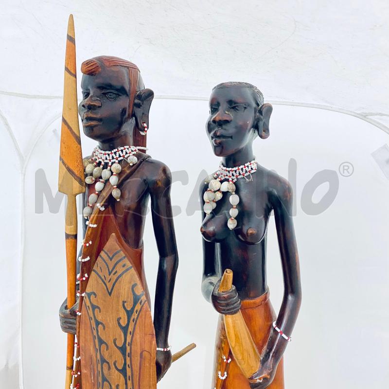 STATUA COPPIA LEGNO ETNICA  | Mercatino dell'Usato Lago patria - giugliano in c. 2