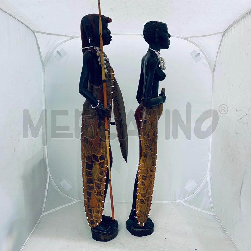 STATUA COPPIA LEGNO ETNICA  | Mercatino dell'Usato Lago patria - giugliano in c. 3