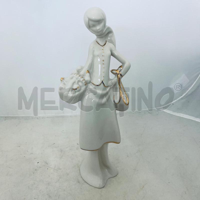STATUINA KUNSTPORCELLAN DONNA BIANCA E DORATO | Mercatino dell'Usato Lago patria - giugliano in c. 1