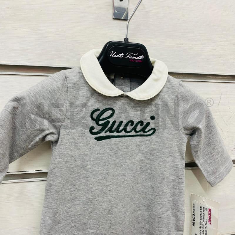 TUTA BAMBINO GUCCI GRIGIA SCRITTA VERDE  | Mercatino dell'Usato Lago patria - giugliano in c. 2