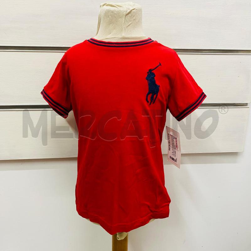 T SHIRT BAMBINO RALPH LAURAN ROSSA LOGO BLU  | Mercatino dell'Usato Lago patria - giugliano in c. 1