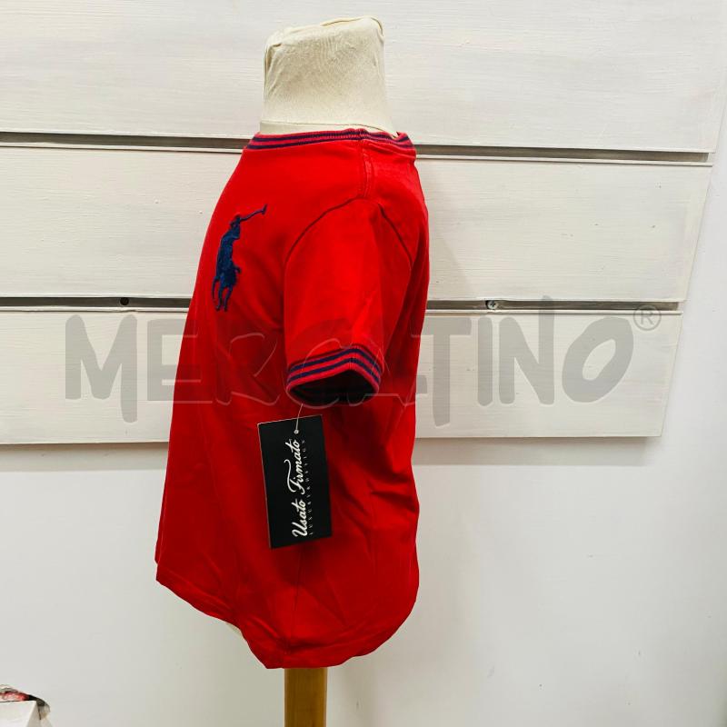 T SHIRT BAMBINO RALPH LAURAN ROSSA LOGO BLU  | Mercatino dell'Usato Lago patria - giugliano in c. 5