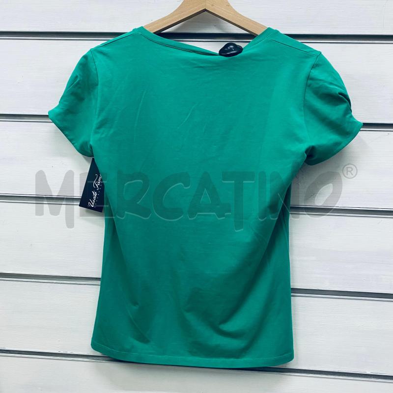 T SHIRT DONNA ARMANI JEANS VERDE SCRITTA STRASS BLU | Mercatino dell'Usato Lago patria - giugliano in c. 2