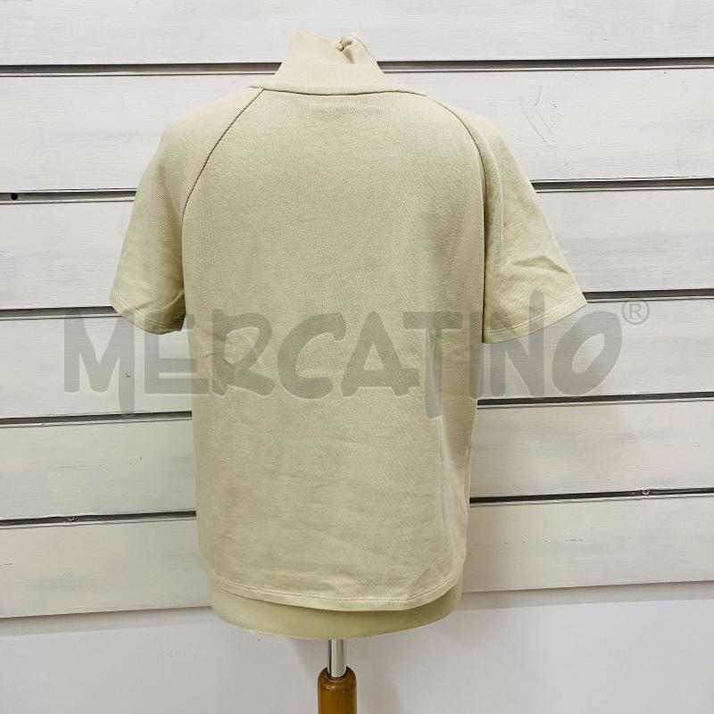 T SHIRT DONNA FALCONERI BEIGE PARTI IN PELLE MOBIDA E COTONE A COSTINE  | Mercatino dell'Usato Lago patria - giugliano in c. 4