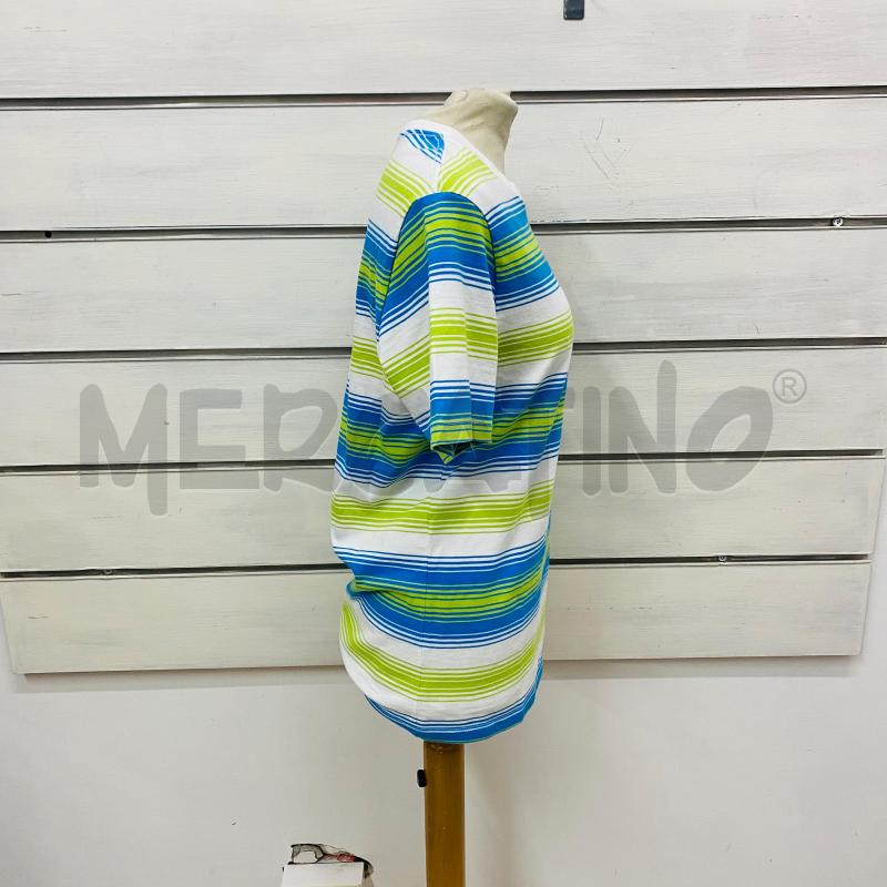 T SHIRT DONNA LEVIS RIGHE BIANCO VERDE AZZURRO | Mercatino dell'Usato Lago patria - giugliano in c. 3