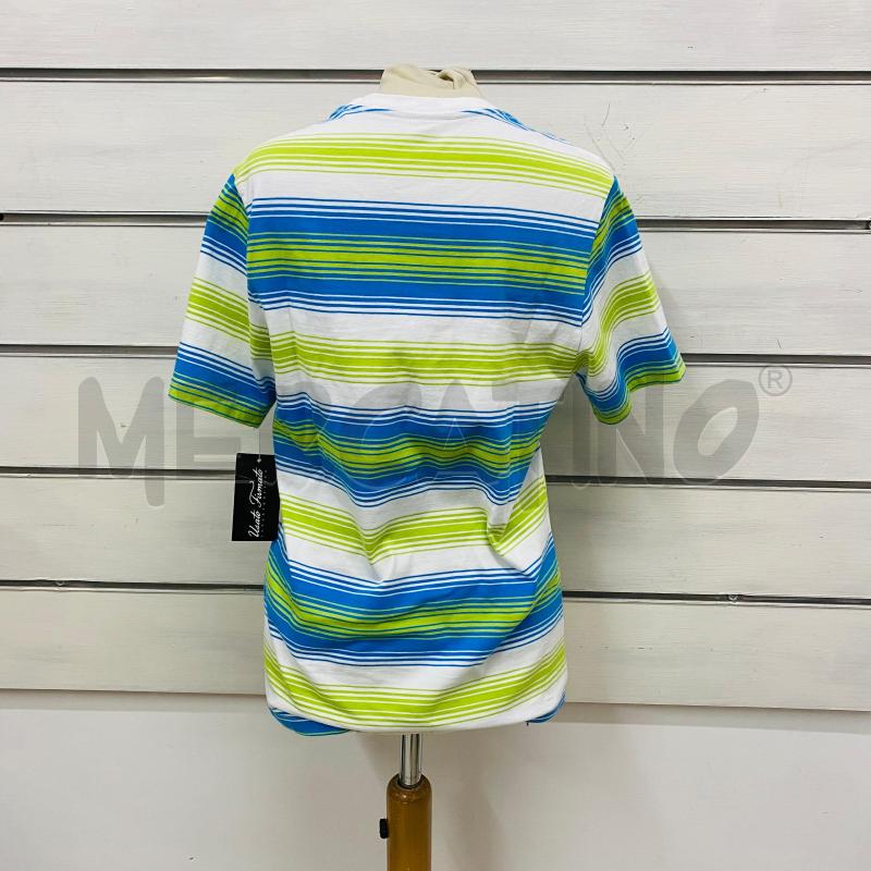 T SHIRT DONNA LEVIS RIGHE BIANCO VERDE AZZURRO | Mercatino dell'Usato Lago patria - giugliano in c. 5