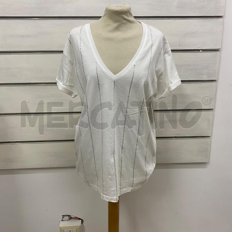 T SHIRT DONNA MARELLA SPORT BIANCA TRASS VERTICALI  | Mercatino dell'Usato Lago patria - giugliano in c. 1
