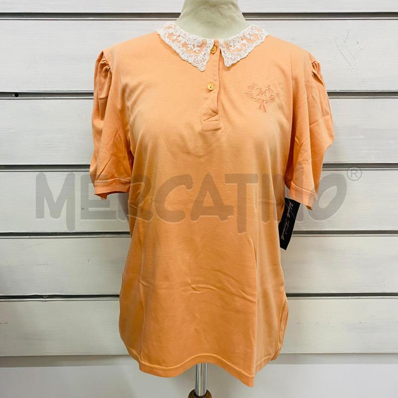 T SHIRT DONNA MARELLA TRICOT SALMONE BAVERO DI PIZZO DETTAGLIO RICAMATO  | Mercatino dell'Usato Lago patria - giugliano in c. 1